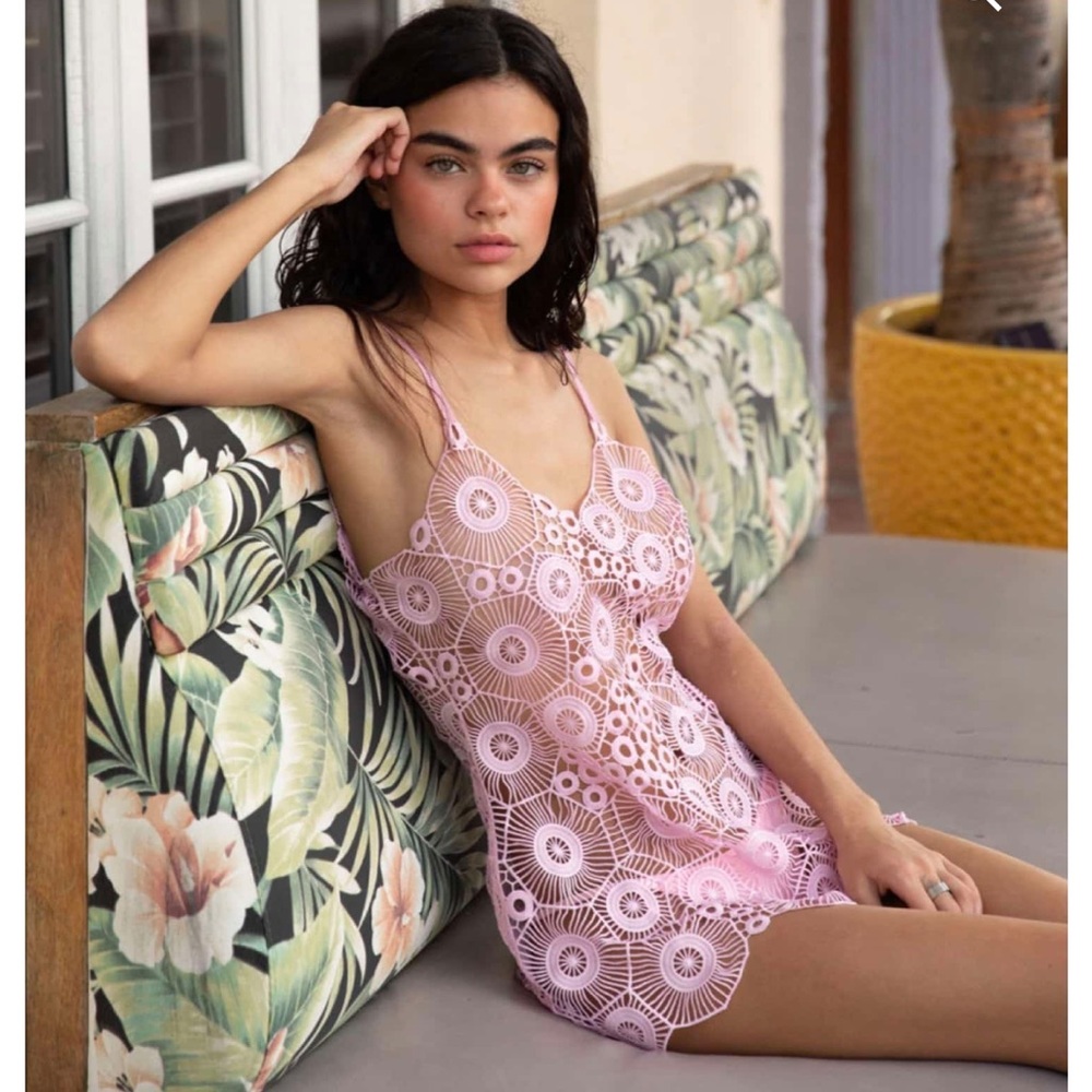 EZILI Swim Sobe Micro Mini Crochet Beach Dress Size 8